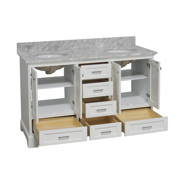 Lark Manor Herren 60'' Double Bathroom Vanity with Top & Reviews Wayfair